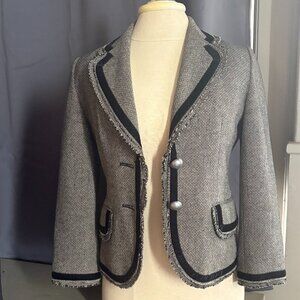 Banana Republic Tweed Blazer with Black Accents